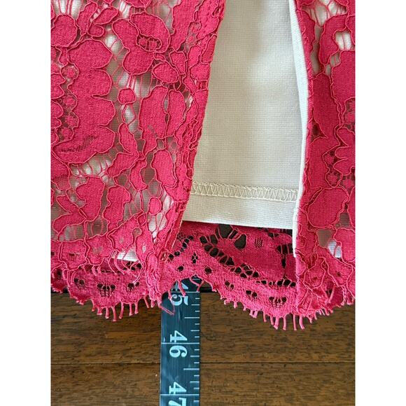 City Chic Lace Whisper Dress Sz XL 22 Raspberry Nude Midi Wedding Guest Sexy NWT - Picture 5 of 13